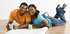 Couple with coffee cups